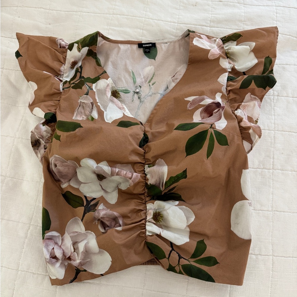 Express fall floral, cropped tank